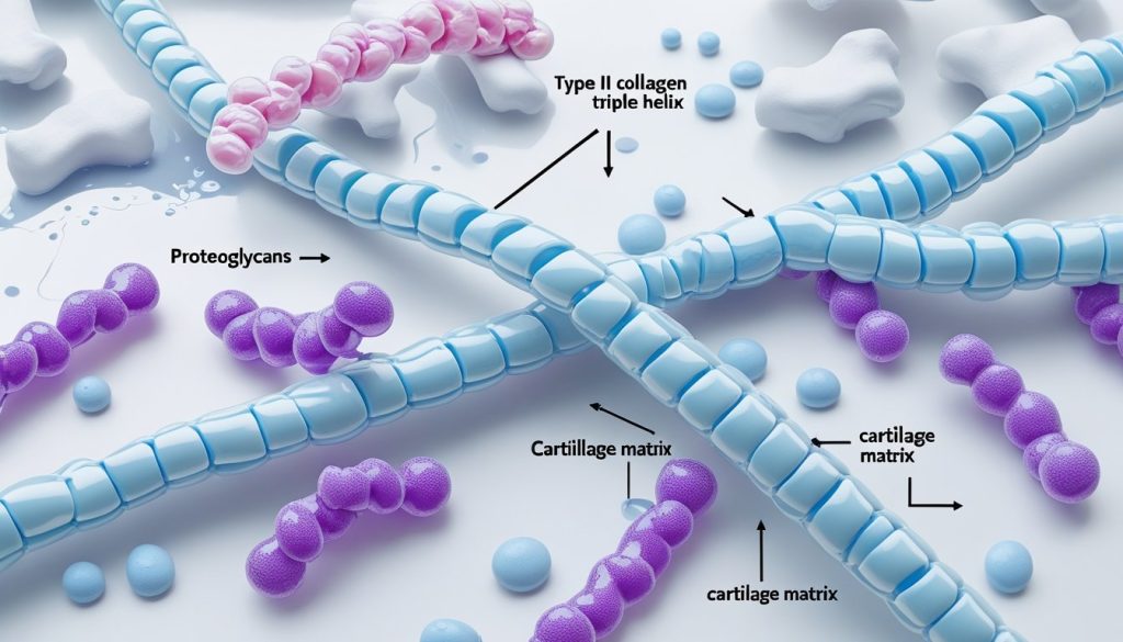 Type II collagen structure diagram showing cartilage composition.