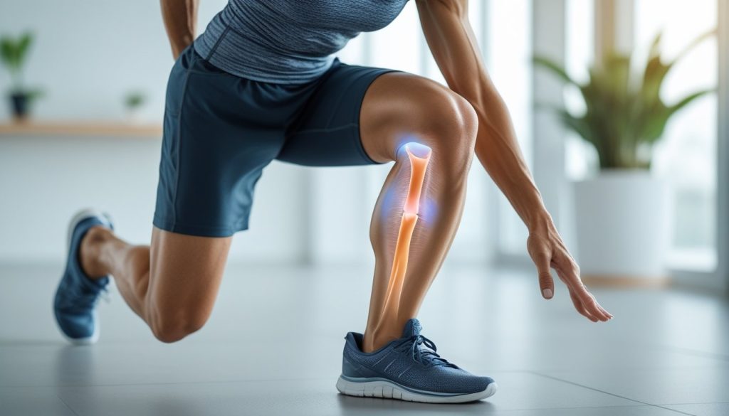 Person demonstrating improved knee flexibility after type II collagen supplementation.