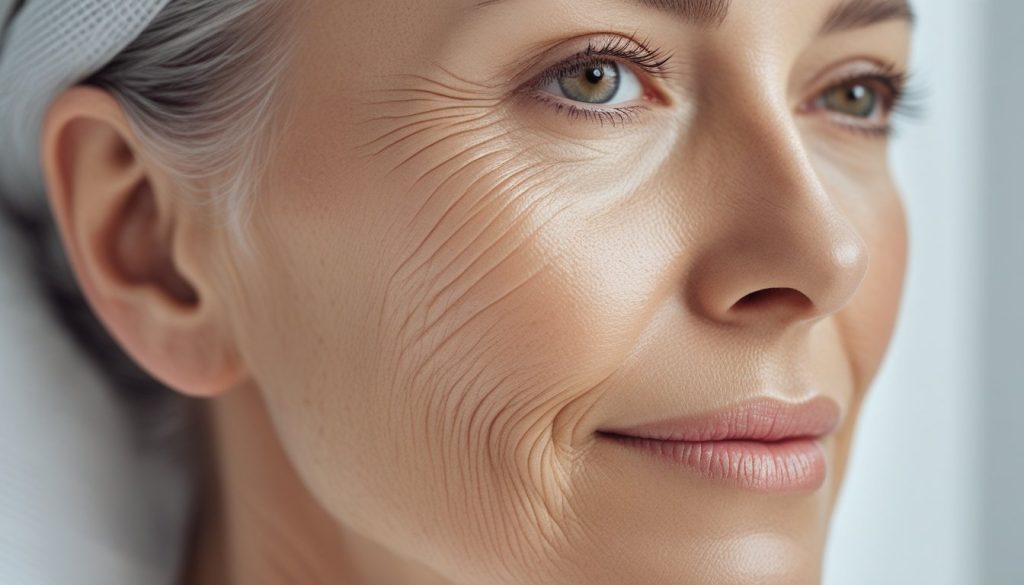 Smooth skin fine lines reduced collagen wrinkle fighter results.
