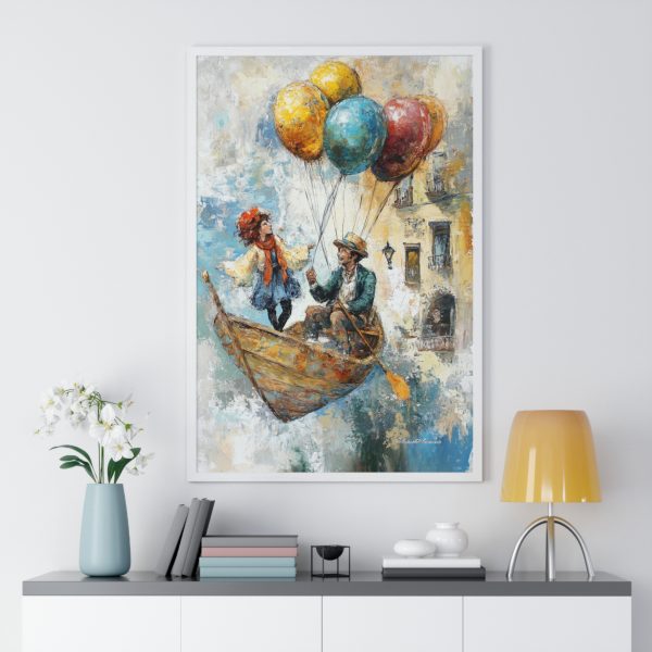 Whimsical Balloon Adventure Framed Poster, Colorful Art for Kids' Room, Unique Home Decor, Fun Gift for Birthdays, Playroom Wall Art - Image 5