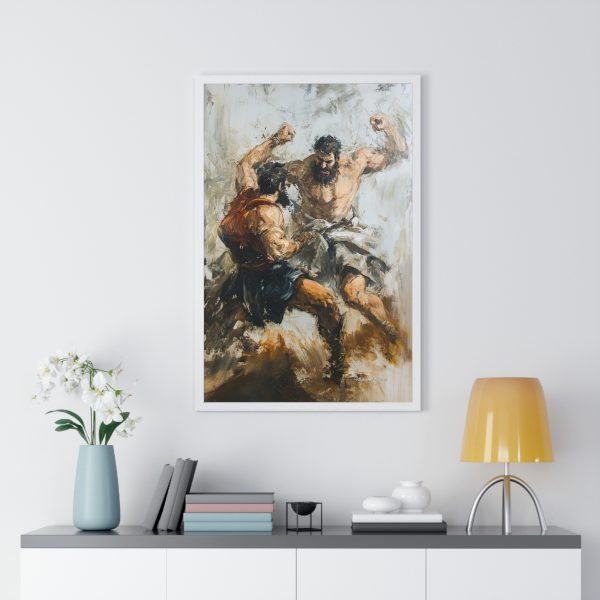 Epic Battle Art Vertical Framed Poster, Wall Decor for Home, Unique Gift for Sports Lovers, Gym Art, Masculine Room Decor - Image 11