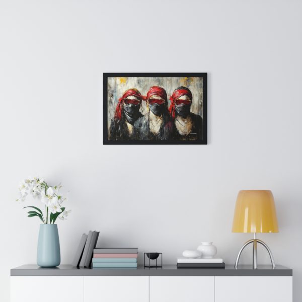 Artistic Framed Wall Poster Print, Home Decor, Wall Art, Unique Gift, Gallery Wall, Red Bandana Art, Modern Artwork - Image 2