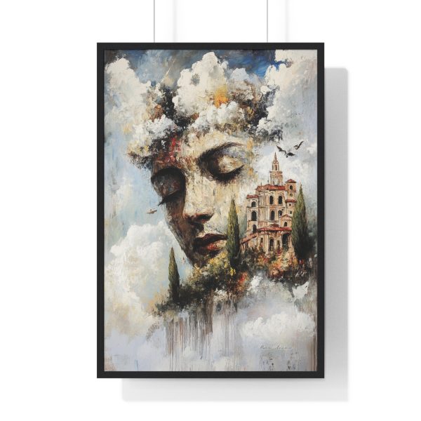 Dreamy Landscape Framed Poster, Inspirational Art Print, Home Decor, Modern Wall Art, Unique Gift for Art Lovers