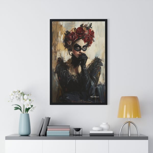 Elegant Masquerade Vertical Framed Poster, Wall Art, Home Decor, Gothic Art, Gift for Art Lovers, Halloween Decor - Image 8