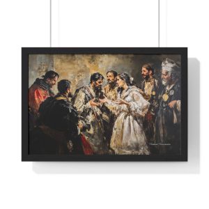 Elegant Framed Art Print: Classic Historical Scene, Home Decor, Wall Art, Gift for Art Lovers, Vintage Style, Living Room Decoration
