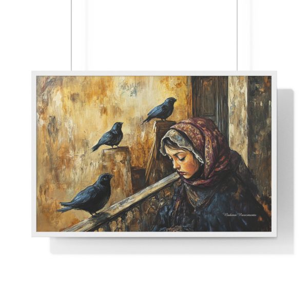 Elegant Framed Poster of Woman Playing Flute with Birds, Home Decor, Art Print, Gift for Music Lovers, Wall Art, Cozy Atmosphere - Image 10