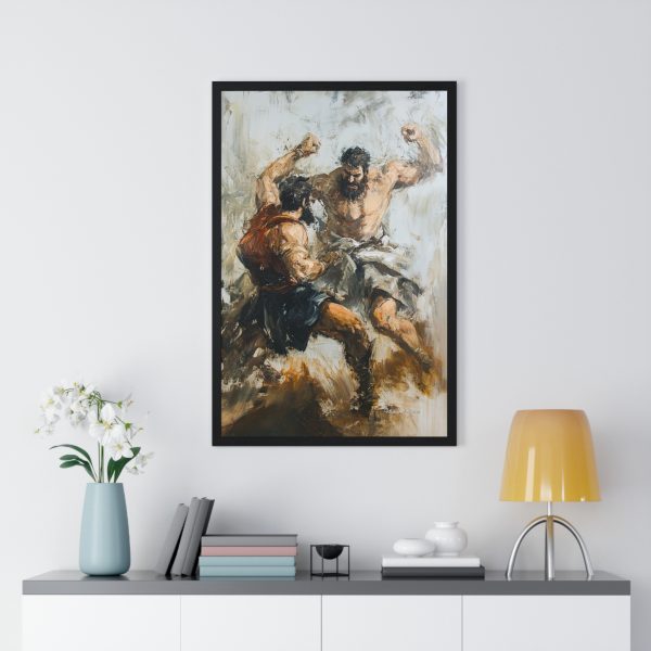 Epic Battle Art Vertical Framed Poster, Wall Decor for Home, Unique Gift for Sports Lovers, Gym Art, Masculine Room Decor - Image 8