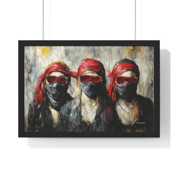 Artistic Framed Wall Poster Print, Home Decor, Wall Art, Unique Gift, Gallery Wall, Red Bandana Art, Modern Artwork