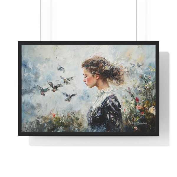 Elegant Floral Framed Poster, Dreamy Portrait Art, Home Decor, Gift for Art Lovers, Inspirational Wall Art - Image 13