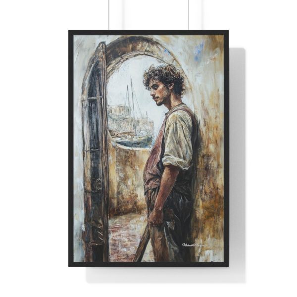 Artistic Vertical Framed Poster, Nautical Wall Art, Coastal Decor, Beach House Artwork, Unique Gift for Art Lovers