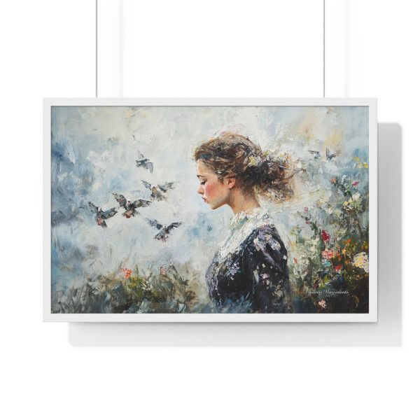 Elegant Floral Framed Poster, Dreamy Portrait Art, Home Decor, Gift for Art Lovers, Inspirational Wall Art - Image 16