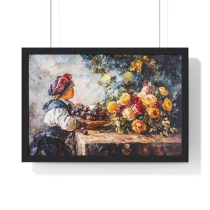 Vintage Floral Framed Poster, Art Print, Home Decor, Gift for Her, Wall Art, Living Room Decor, Floral Artwork