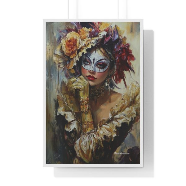 Elegant Masquerade Wall Art Print, Vertical Framed Poster, Living Room Decor, Gift for Art Lovers, Carnival Decorations - Image 4