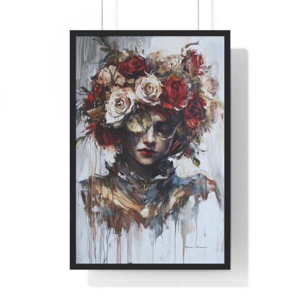 Artistic Floral Portrait Wall Art, Vertical Framed Poster, Home Decor, Unique Gift, Gallery Wall Piece, Bohemian Vibe, Stylish Room Decor - Image 7