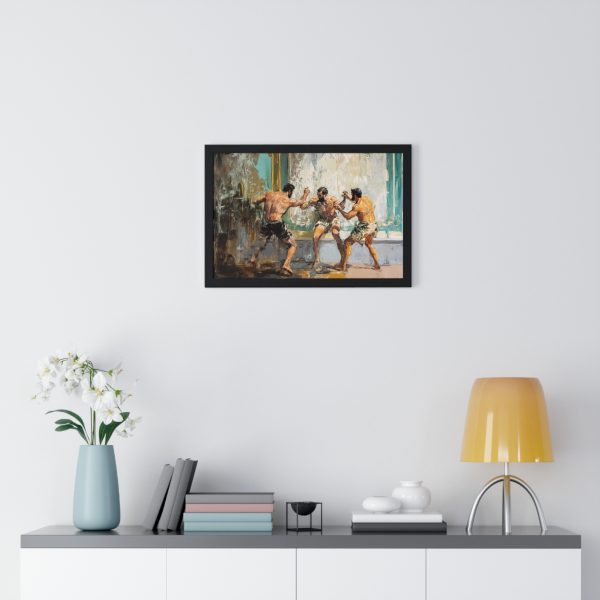 Dynamic Framed Wall Art of Wrestling Scene | Home Decor, Gift for Sports Enthusiasts, Living Room Art, Unique Artwork, Fitness Decor - Image 2