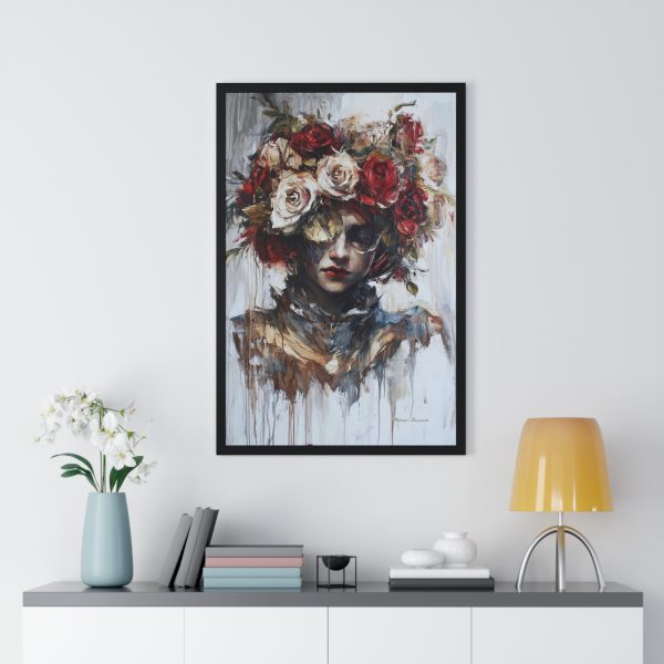 Artistic Floral Portrait Wall Art, Vertical Framed Poster, Home Decor, Unique Gift, Gallery Wall Piece, Bohemian Vibe, Stylish Room Decor - Image 8