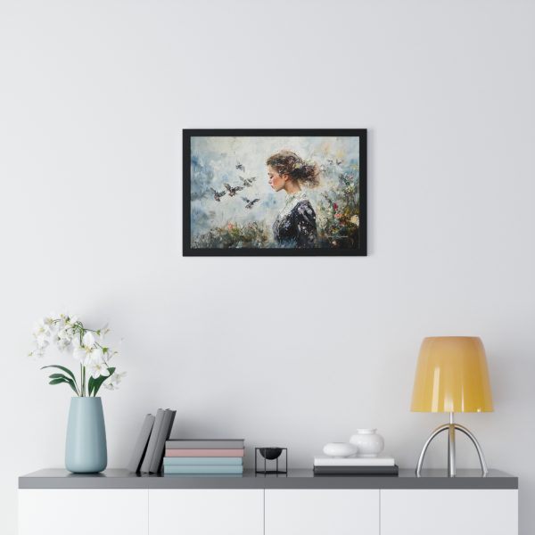 Elegant Floral Framed Poster, Dreamy Portrait Art, Home Decor, Gift for Art Lovers, Inspirational Wall Art - Image 2
