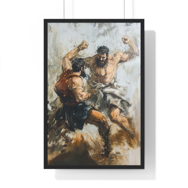 Epic Battle Art Vertical Framed Poster, Wall Decor for Home, Unique Gift for Sports Lovers, Gym Art, Masculine Room Decor - Image 7