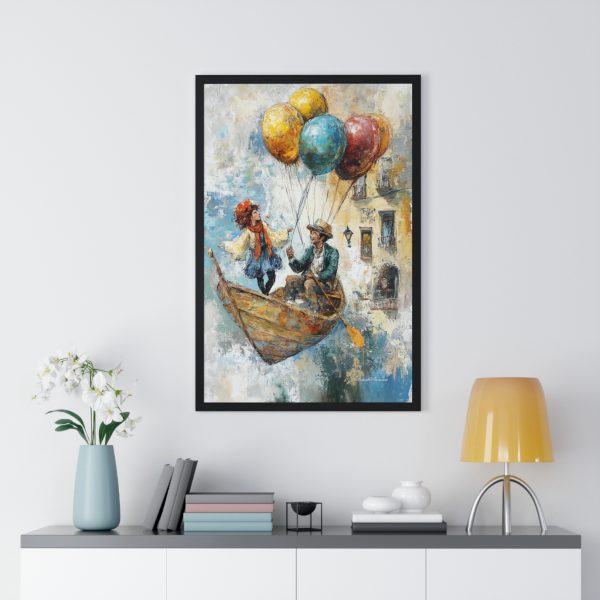 Whimsical Balloon Adventure Framed Poster, Colorful Art for Kids' Room, Unique Home Decor, Fun Gift for Birthdays, Playroom Wall Art - Image 8