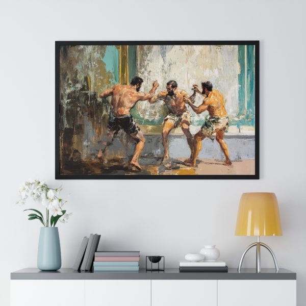 Dynamic Framed Wall Art of Wrestling Scene | Home Decor, Gift for Sports Enthusiasts, Living Room Art, Unique Artwork, Fitness Decor - Image 8