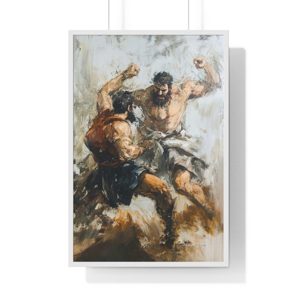 Epic Battle Art Vertical Framed Poster, Wall Decor for Home, Unique Gift for Sports Lovers, Gym Art, Masculine Room Decor - Image 4