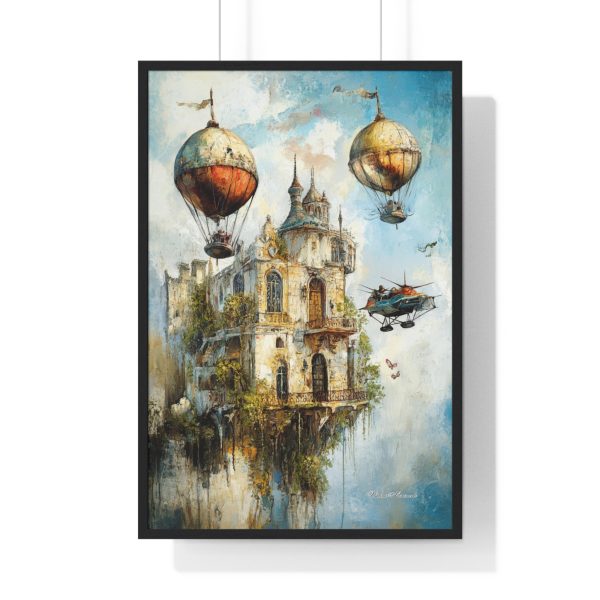 Whimsical Hot Air Balloon Art Print, Vintage Home Decor, Unique Wall Art, Fantasy Poster, Gift for Travelers