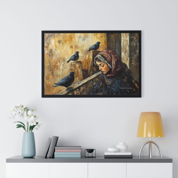 Elegant Framed Poster of Woman Playing Flute with Birds, Home Decor, Art Print, Gift for Music Lovers, Wall Art, Cozy Atmosphere - Image 14