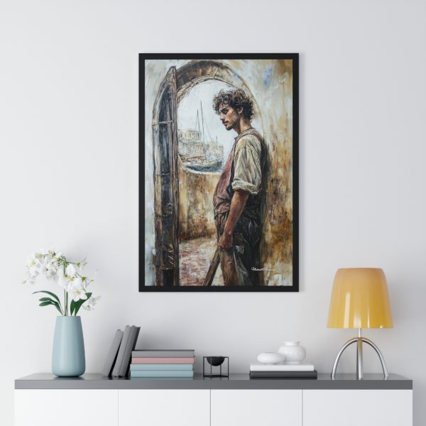 Artistic Vertical Framed Poster, Nautical Wall Art, Coastal Decor, Beach House Artwork, Unique Gift for Art Lovers - Image 8