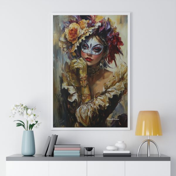Elegant Masquerade Wall Art Print, Vertical Framed Poster, Living Room Decor, Gift for Art Lovers, Carnival Decorations - Image 5