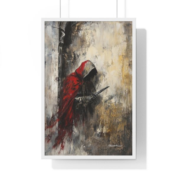Mystical Red Cloaked Figure Vertical Framed Poster, Wall Art, Home Decor, Fantasy Artwork, Dark Aesthetic, Gift for Art Lovers - Image 10