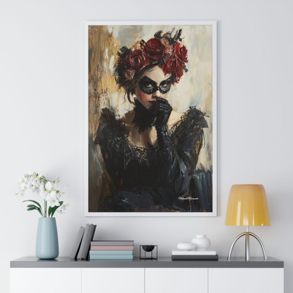 Elegant Masquerade Vertical Framed Poster, Wall Art, Home Decor, Gothic Art, Gift for Art Lovers, Halloween Decor - Image 5