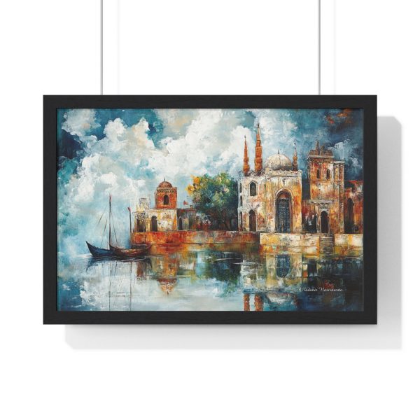 Serene Landscape Framed Poster, Art Decor, Wall Art, Home Decoration, Gifts for Art Lovers, Coastal Home Decor, Meditation Space