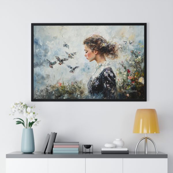 Elegant Floral Framed Poster, Dreamy Portrait Art, Home Decor, Gift for Art Lovers, Inspirational Wall Art - Image 8