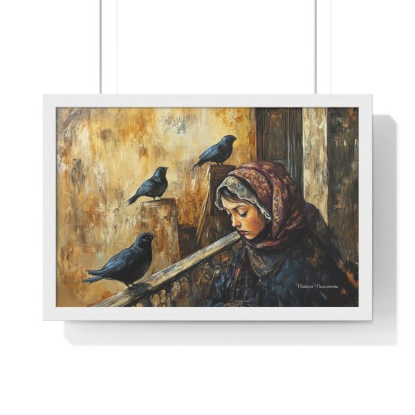 Elegant Framed Poster of Woman Playing Flute with Birds, Home Decor, Art Print, Gift for Music Lovers, Wall Art, Cozy Atmosphere - Image 4