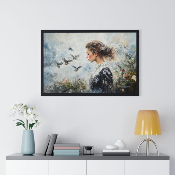 Elegant Floral Framed Poster, Dreamy Portrait Art, Home Decor, Gift for Art Lovers, Inspirational Wall Art - Image 14