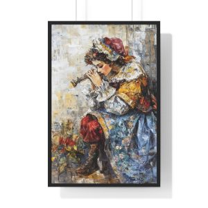 Artistic Framed Wall Decor, Vintage Portrait, Home Decoration, Gift for Art Lovers, Cozy Living Room Art