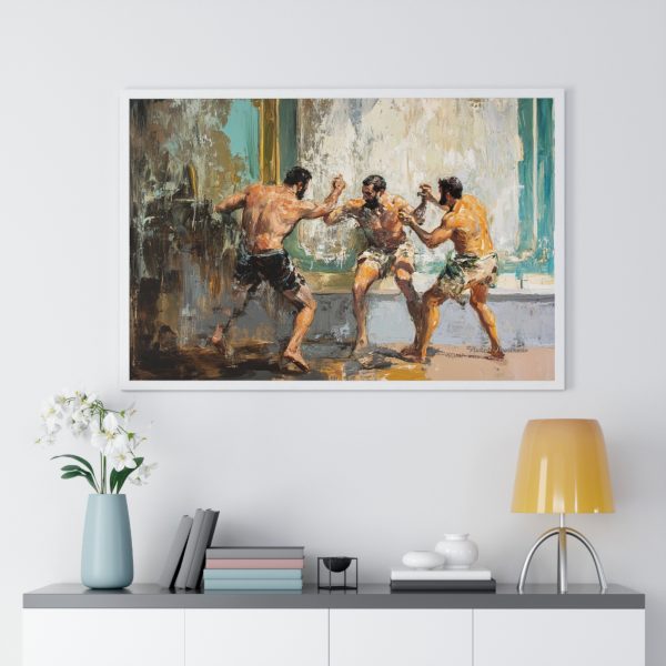 Dynamic Framed Wall Art of Wrestling Scene | Home Decor, Gift for Sports Enthusiasts, Living Room Art, Unique Artwork, Fitness Decor - Image 11