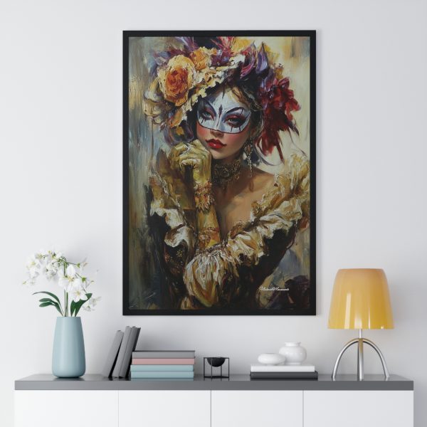 Elegant Masquerade Wall Art Print, Vertical Framed Poster, Living Room Decor, Gift for Art Lovers, Carnival Decorations - Image 2