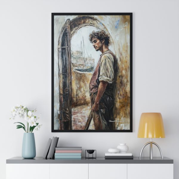 Artistic Vertical Framed Poster, Nautical Wall Art, Coastal Decor, Beach House Artwork, Unique Gift for Art Lovers - Image 2