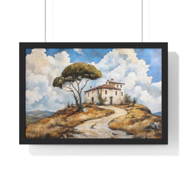 Rustic Landscape Art Print, Framed Wall Decor, Home Decoration, Gift for Nature Lovers, Housewarming Present, Italian Villa Poster