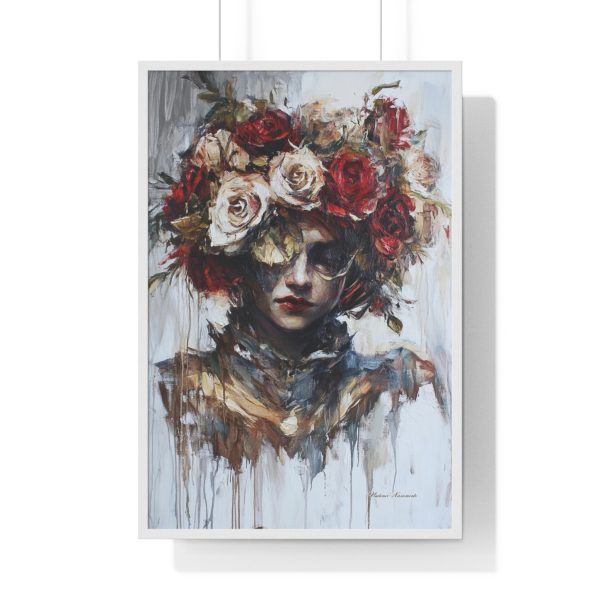 Artistic Floral Portrait Wall Art, Vertical Framed Poster, Home Decor, Unique Gift, Gallery Wall Piece, Bohemian Vibe, Stylish Room Decor - Image 4