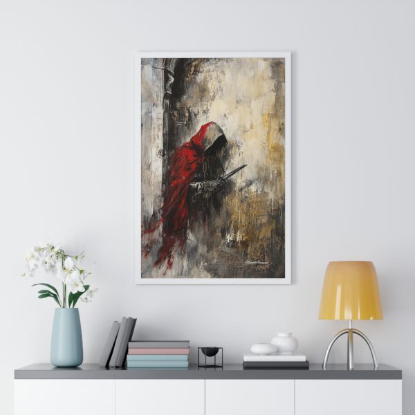 Mystical Red Cloaked Figure Vertical Framed Poster, Wall Art, Home Decor, Fantasy Artwork, Dark Aesthetic, Gift for Art Lovers - Image 11