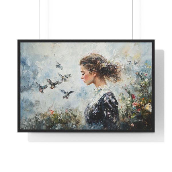 Elegant Floral Framed Poster, Dreamy Portrait Art, Home Decor, Gift for Art Lovers, Inspirational Wall Art - Image 7