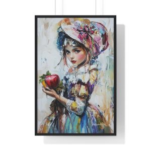 Whimsical Art Poster, Framed Wall Decor, Vintage Style Print, Colorful Portrait, Home Decor Gift, Art for Kids Rooms