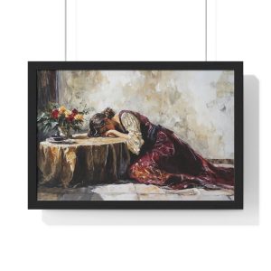 Emotional Horizontal Framed Poster, Art for Home Decor, Vintage Wall Art, Gift for Art Lovers, Decorative Framed Print