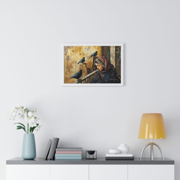 Elegant Framed Poster of Woman Playing Flute with Birds, Home Decor, Art Print, Gift for Music Lovers, Wall Art, Cozy Atmosphere - Image 5