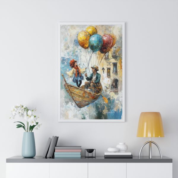 Whimsical Balloon Adventure Framed Poster, Colorful Art for Kids' Room, Unique Home Decor, Fun Gift for Birthdays, Playroom Wall Art - Image 11