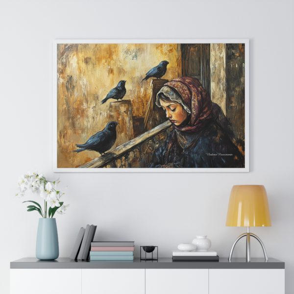 Elegant Framed Poster of Woman Playing Flute with Birds, Home Decor, Art Print, Gift for Music Lovers, Wall Art, Cozy Atmosphere - Image 11