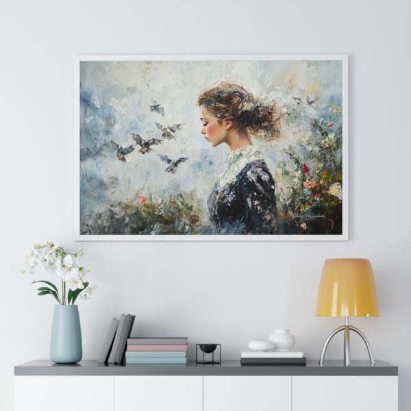 Elegant Floral Framed Poster, Dreamy Portrait Art, Home Decor, Gift for Art Lovers, Inspirational Wall Art - Image 11