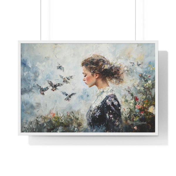Elegant Floral Framed Poster, Dreamy Portrait Art, Home Decor, Gift for Art Lovers, Inspirational Wall Art - Image 10